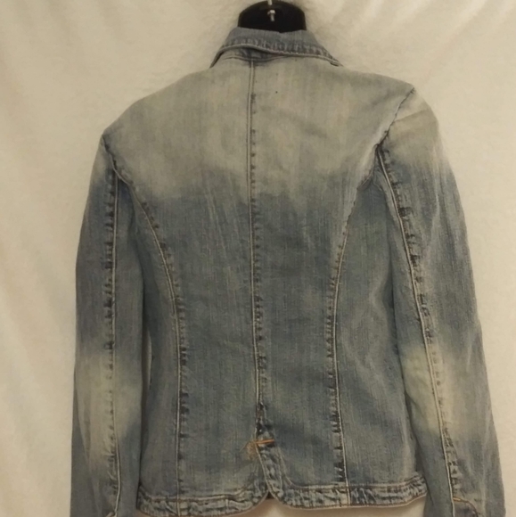 Haute Rag Blue Denim Jean Blazer Size 5 - Picture 2 of 8